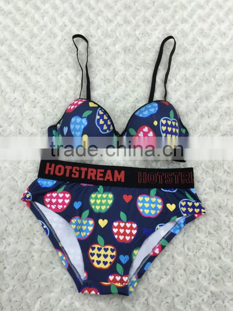 Young sexy lady very hot printing padded bra new design OEM facory
