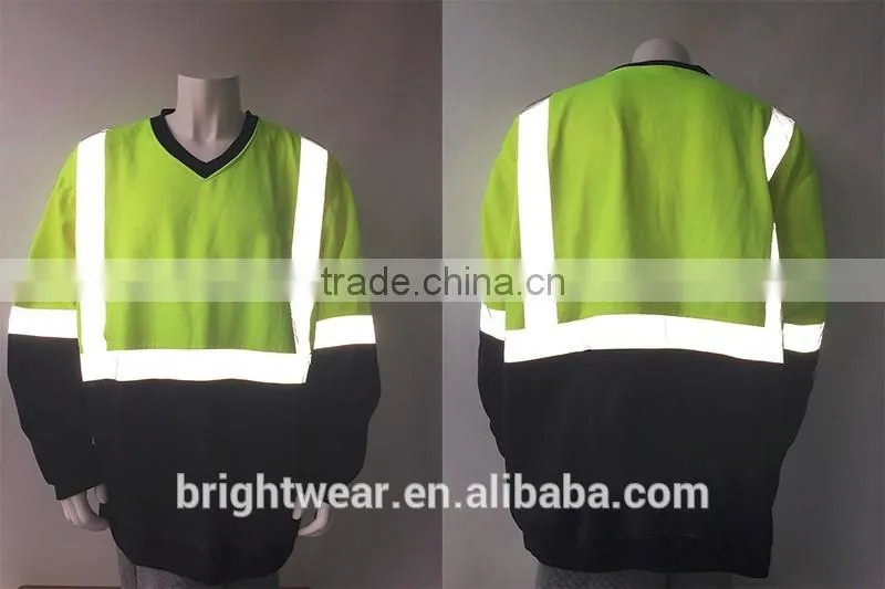 100% polyester Contrast safety sweatshirt with reflective tape meet AS/NZS 1906.4:2010