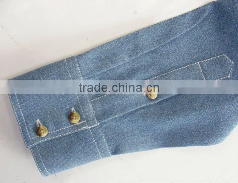 short sleeve contrast color floral denim shirts