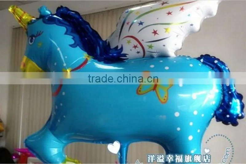 Wholesale cheap walking pet FLY horse shaped mylar helium aluminium foil balloon