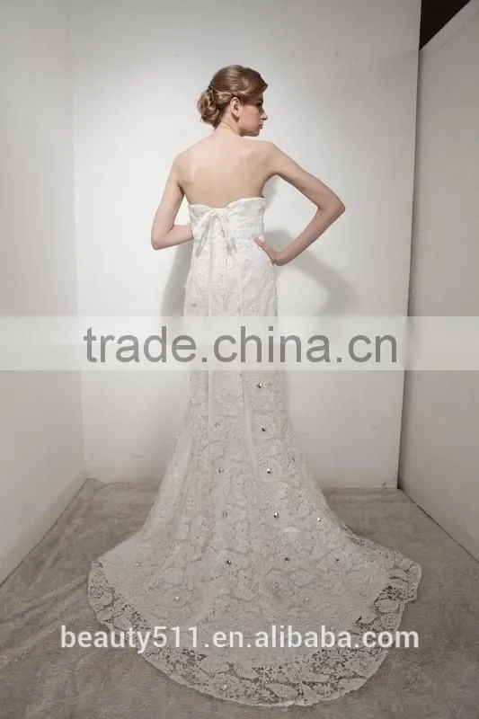 Mermaid Sweetheart Court Train Elegant Lace Wedding Dress AS30402