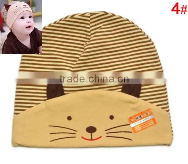 cute cartoon cat 100%cotton baby children hat
