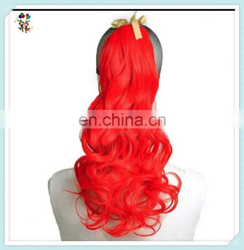 Womens Cosplay Fancy Dress Red Sexy Long Curly Ponytail Hair Extensions HPC-0139