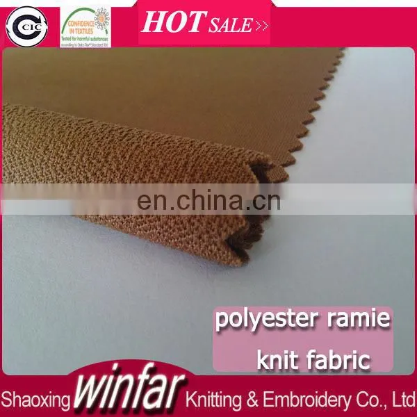 Winfar Textile 75D DTY Polyester Spandex Ramie Scuba Knit Fabric For Dress Skirts