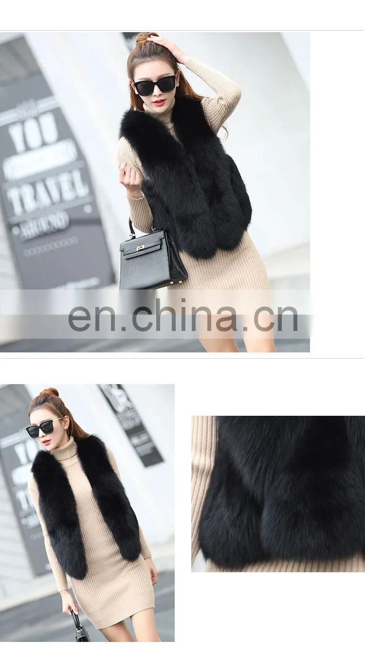 2016 New Genuine Real Fox Fur Vest Women's Fox Fur Coat Natural Fur Fox Vest