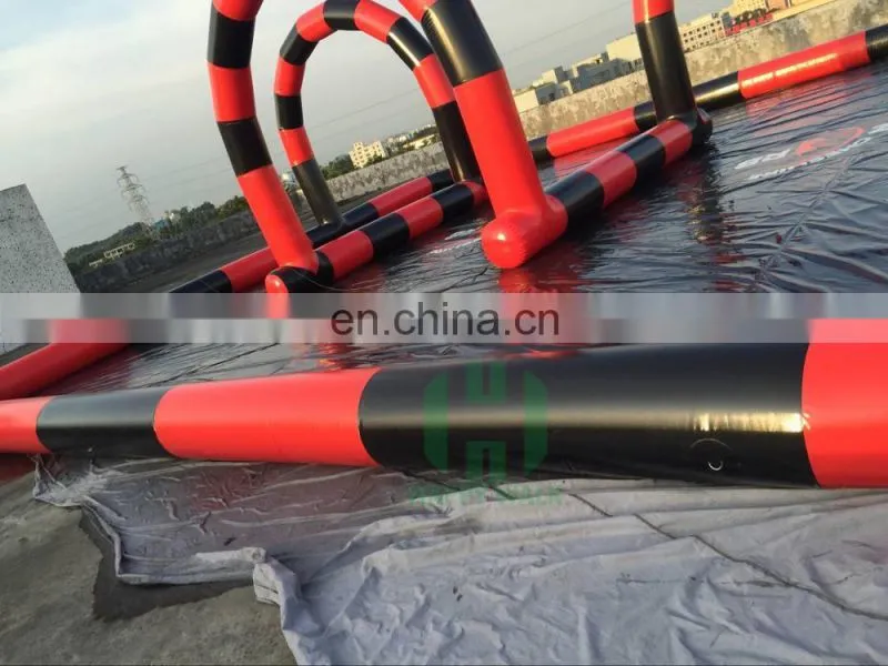 HI good quality durable pvc sports flooring black and red inflatable zorb ball race track