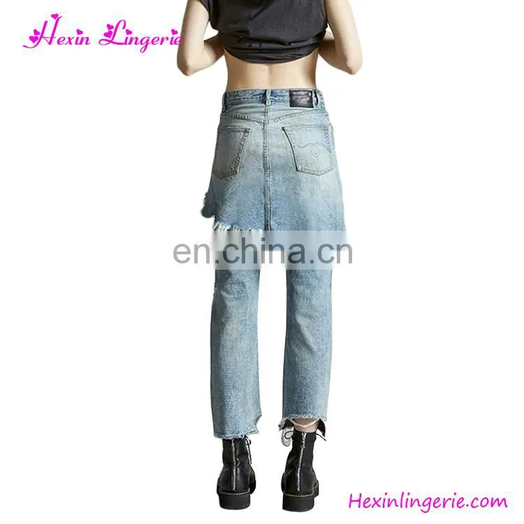 2017 Fashion High Elastic New Style hole Pants Jeans For Ladies