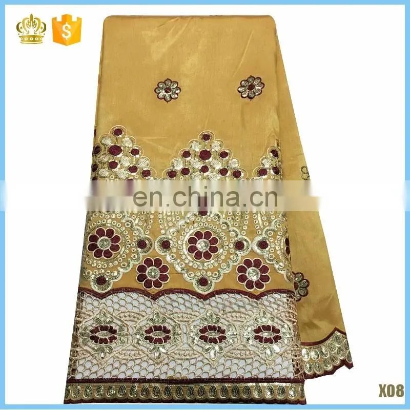 2014 african wear beaded raw silk george raw silk fabric for sale No.LG41200489