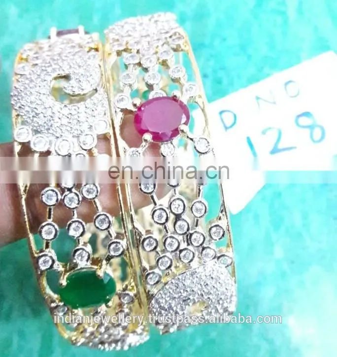 cz stone jewelry bangles exporter, bridal zircon bangle manufacturer