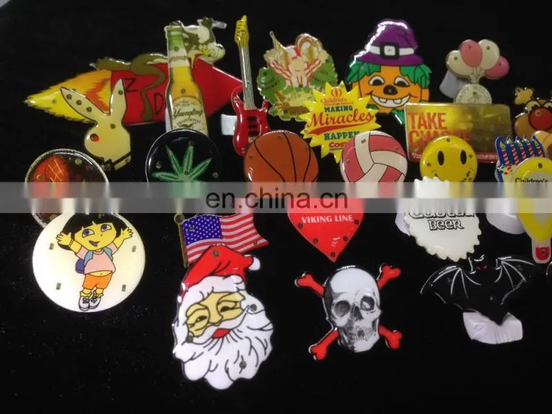 Christmas decorating gifts flashing lapel pin multiple shapes China supplier