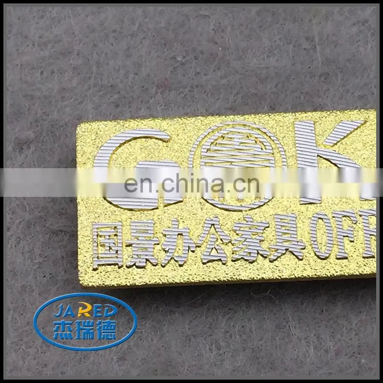 custom metal embossing aluminum nameplate label for furniture