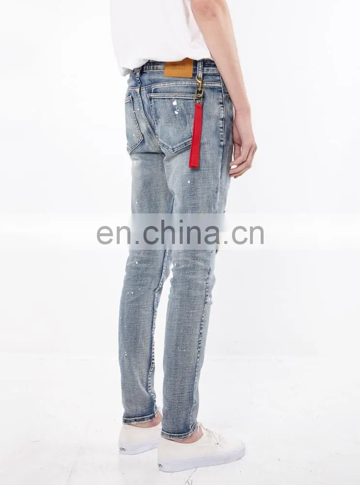 DiZNEW USA Stock Denim Jeans in Medium Blue cuffed jeans men