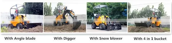 Chinese Hysoon HY200 miniloader, 4wd articulated mini wheel loader multifunctional
