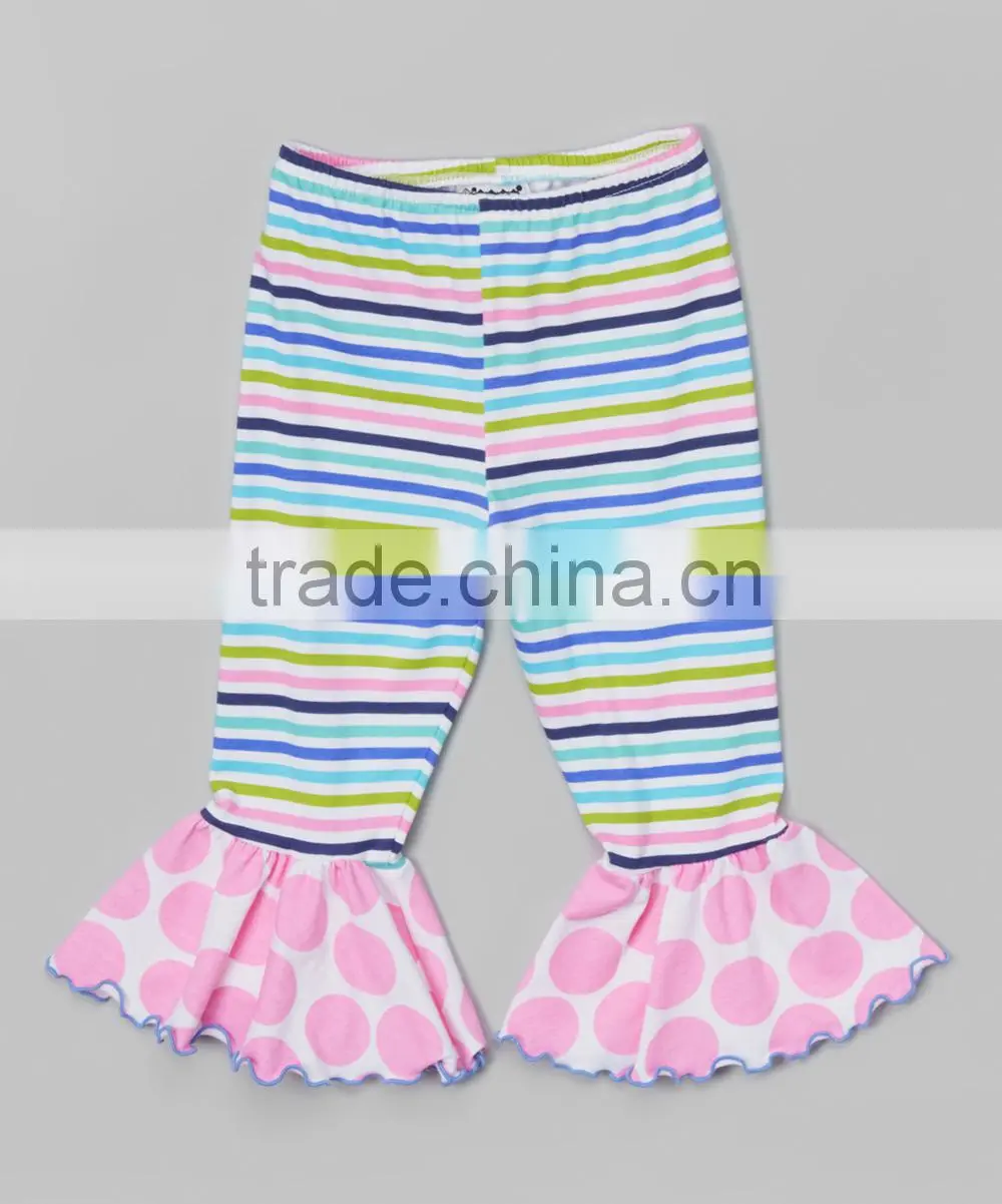 custom made in china 100% cotton ruffle fashion baby girl pants