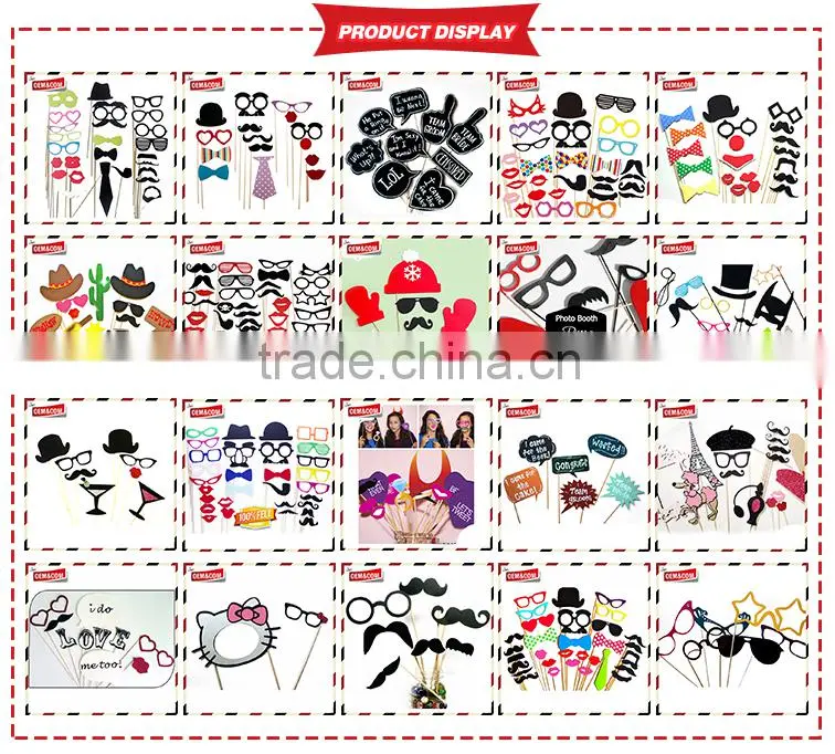 colorful Kids Party Photo Booth Props with stickers