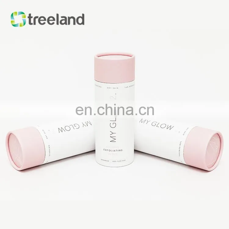 Round Pink Paper Tube Clothing Packaging Customized Telescoping Paper Tube with Rolled Edge Bio-friendly Cylinder Canister