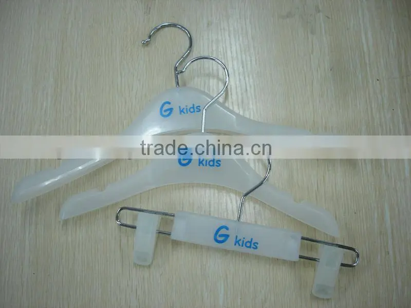 baby plastic clothes hanger and pants hanger for kids with custom logo