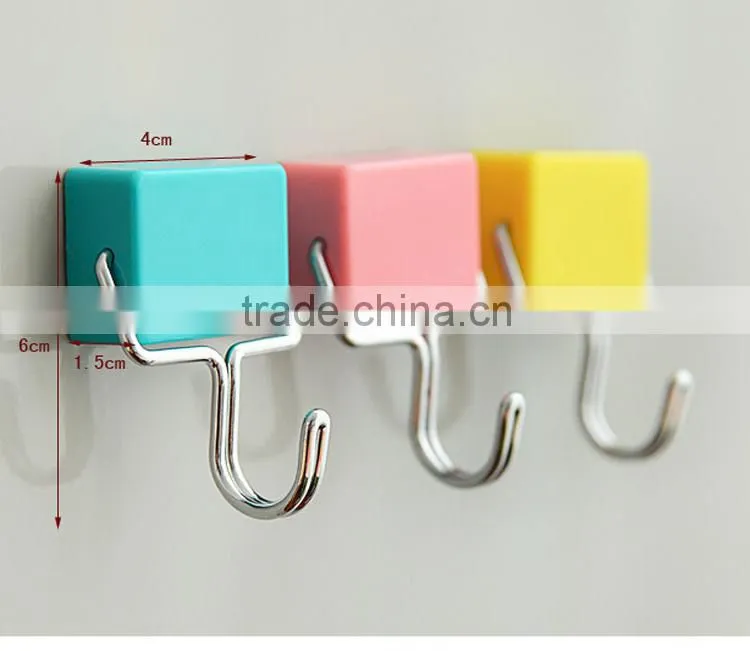 Powerhouse Yellow Pink Blue Color Metal Door Magnet Hook