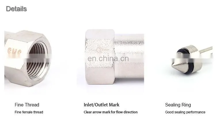 SNS CV Series One Way Nickel-Plated Brass Check Valve Non Return Valve