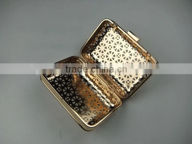 NEW!Golden Square Metal Mesh Box Frame Crystal&Clutch&Purse Frame