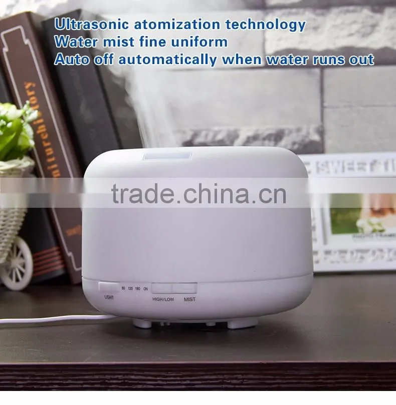 500ml Aromatherapy Essential Oil Diffuser Ultrasonic Air Humidifier with 4 Timer Settings 7 LED Color Changing Lamps