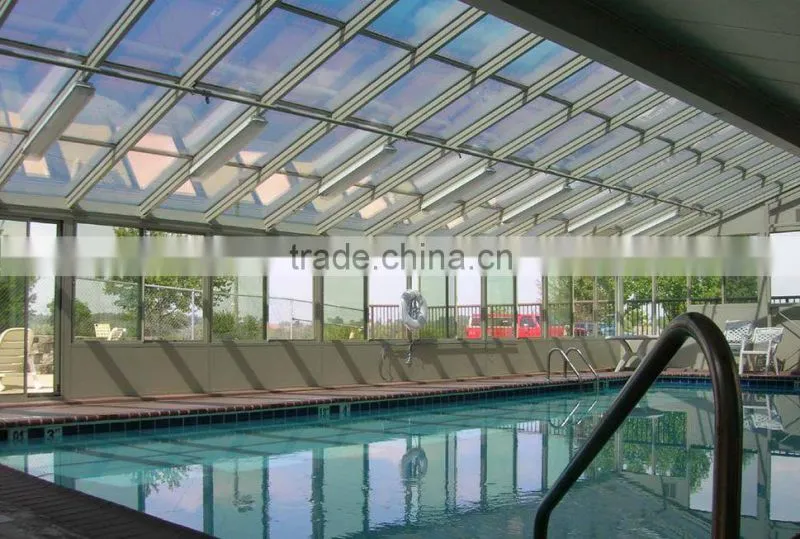 Custom stainless steel fabrication for swimming pool roof