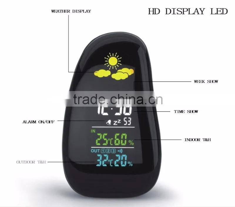 Home Decration Professional Wireless Weather Station with Clock,Calendar, Temperature & Humidity Function