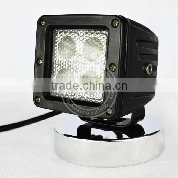 12W square flood beam led work light/ working light for forklift/ truck/ fine engine/ boat/ SUV