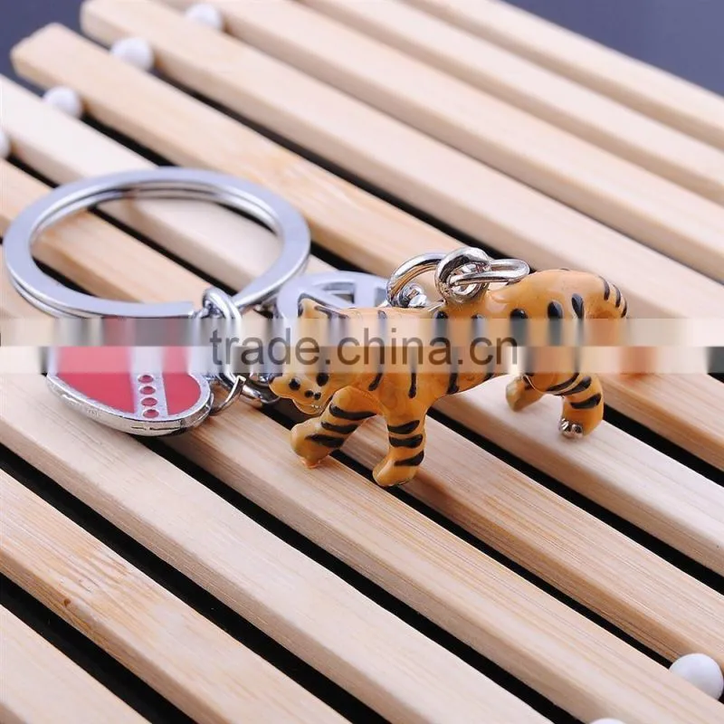 Pet key rings wholesale Salon key chain Pet Tiger keychains