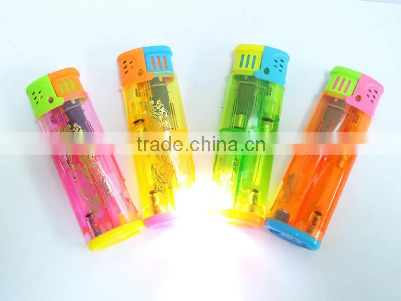 Mixed color plastic LED lighter windproof cigarette lighter with torch