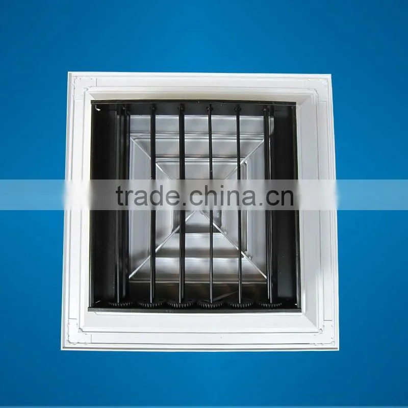Aluminum 4-way air diffuser with damper