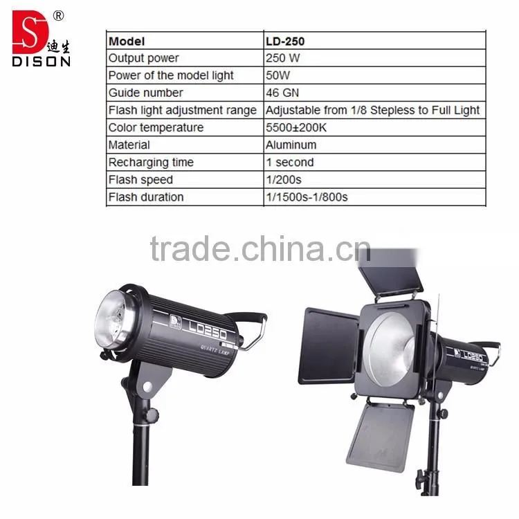 Dison studio shooting , digital led video camera light, 250w camera flash light