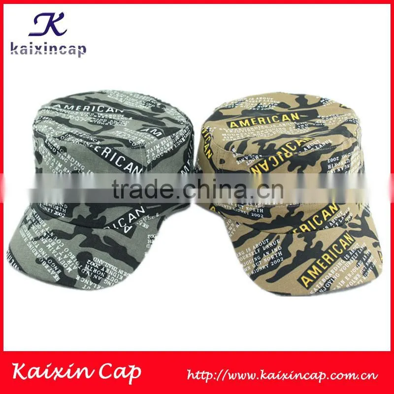 wool tweed leather brim army Military cap