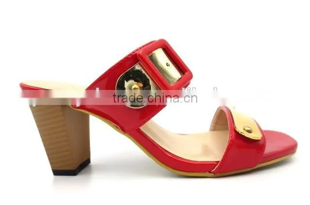 new summer middle heel lady sandals women heel slipper