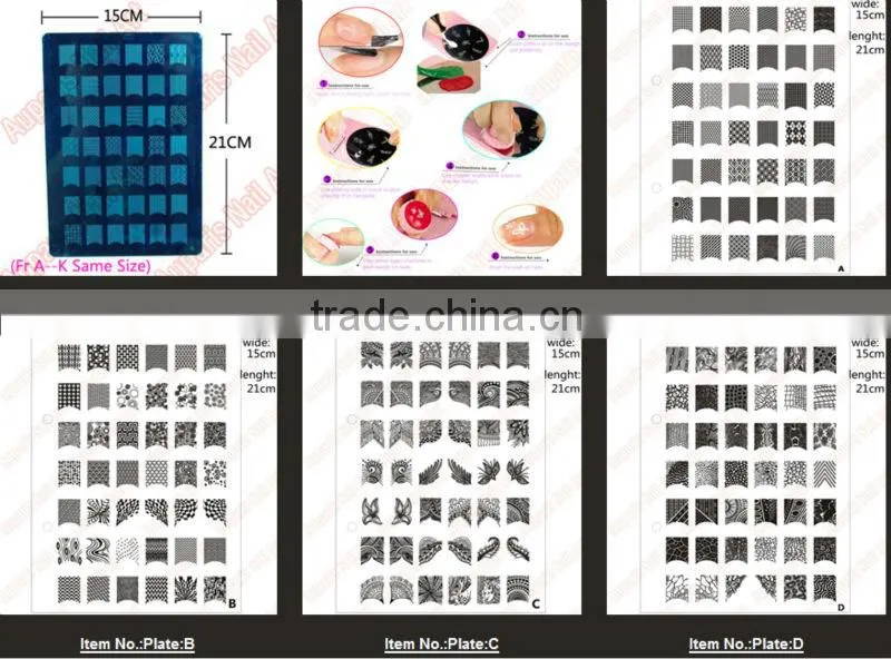 15*21cm hot sale 2014 new fashion konad stamping nail art 1000 design nail stamp Template B