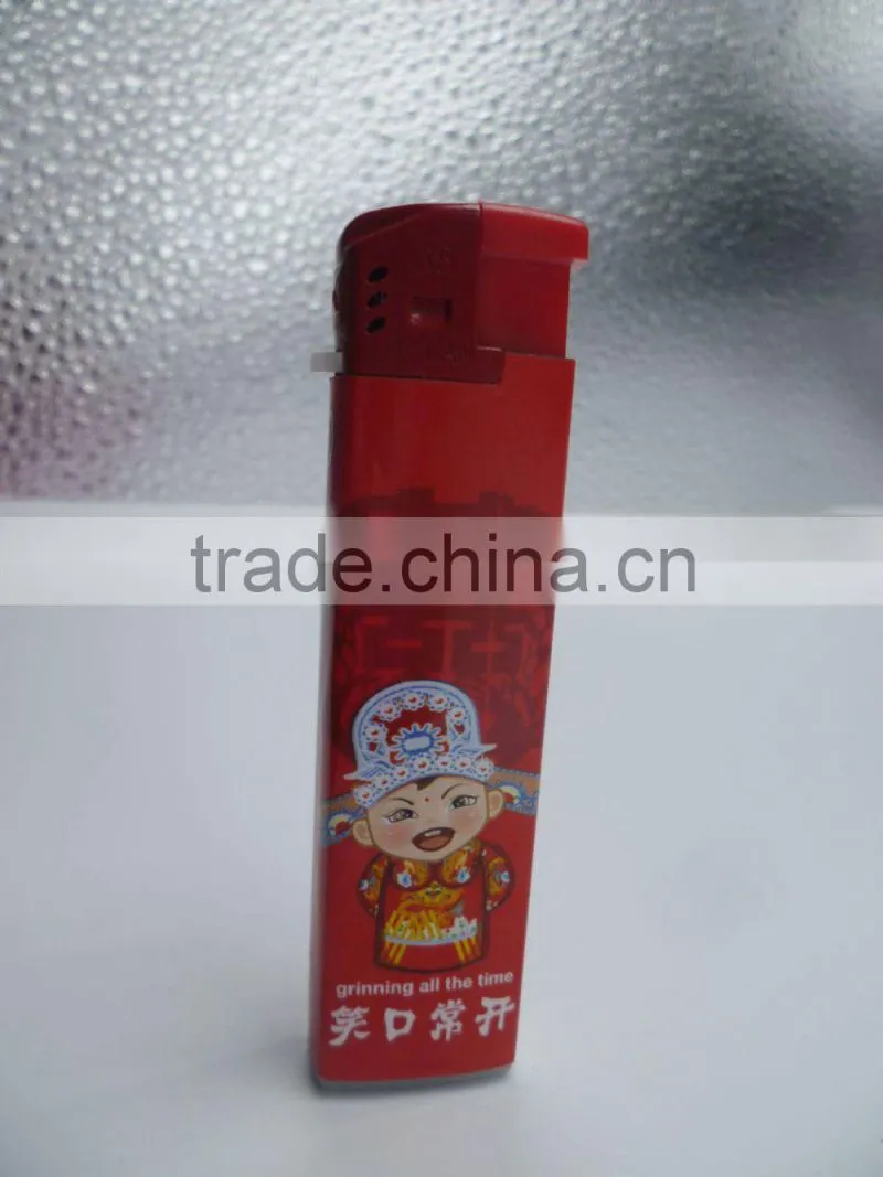 Red printing wrapped with paper refillable lighter