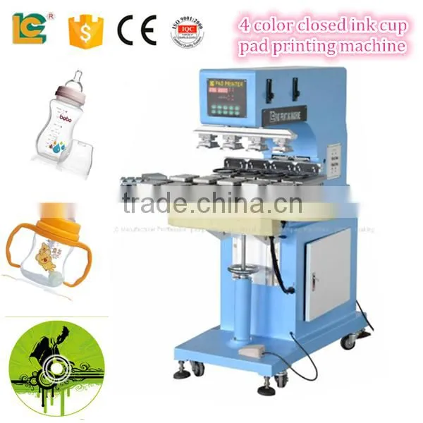 china supplier 4-Colour golf ball Ink Cup Pad Printer LC-SPM4-150/16T mp3 and pen pad printing machine for sale
