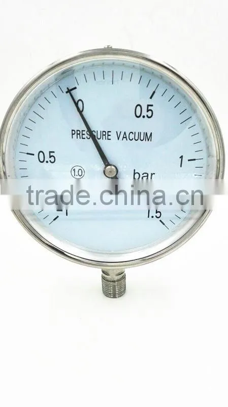 All stainless steel vacuum pressure gauge