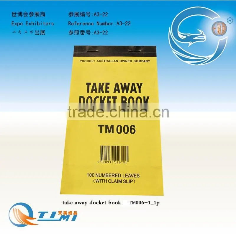 restaurant docket book,take away docket book,