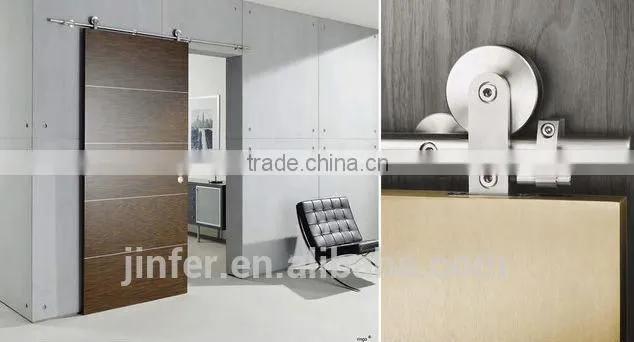Stainless Steel modern wood sliding barn door classic bar track SD0213500