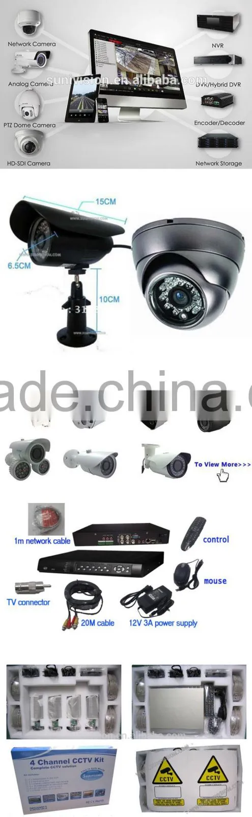 trade assurance factory price 24 units IR LEDs home security wireless cctv dvr ir camera system made in China