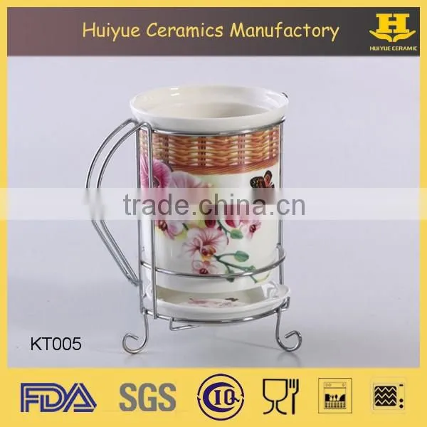 ceramic utensil holder, ceramic knife and fork holder, ceramic cutlery holder