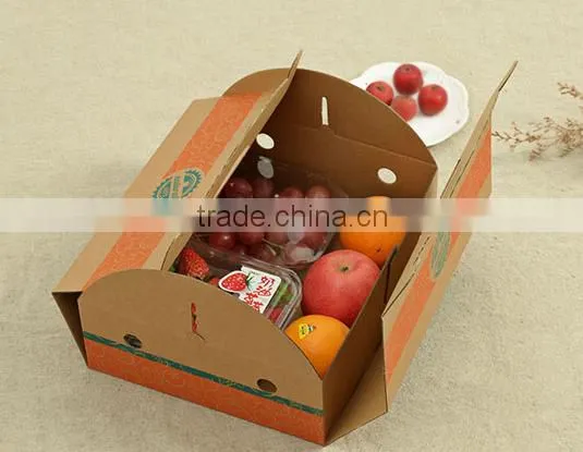 Take away 5-ply fruits corrugated packing carton handle box