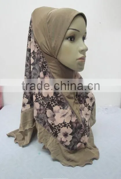 H285 new style one piece hijab with prints