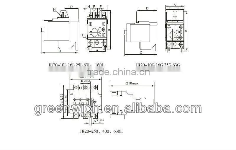 JR20-400 series thermal overload relay from china