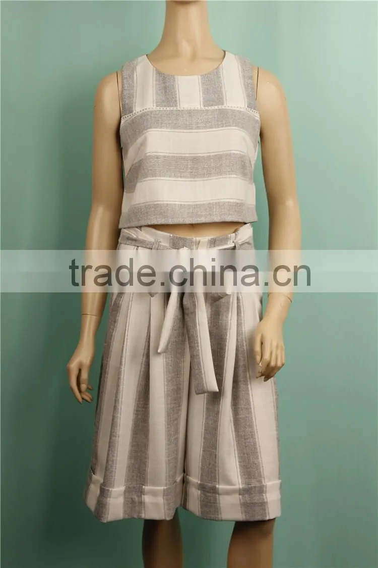 2016 S/S new design short pants with tops new design ladies suit