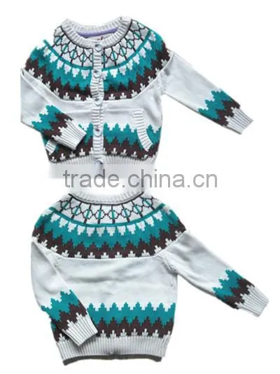 children contrast color knitted cardigan