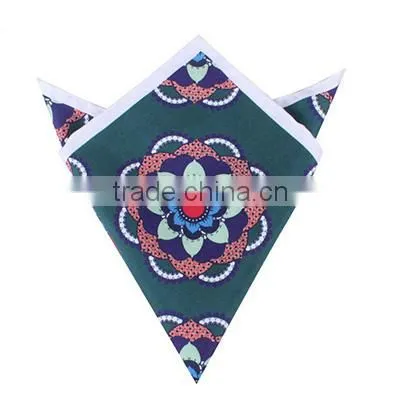 Classic print pure silk pocket square