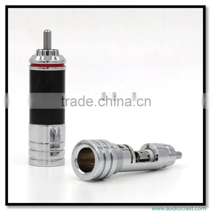Hi End Rhodium-Plated RCA Carbon Fiber Plug Connector RCA terminals Audio Player