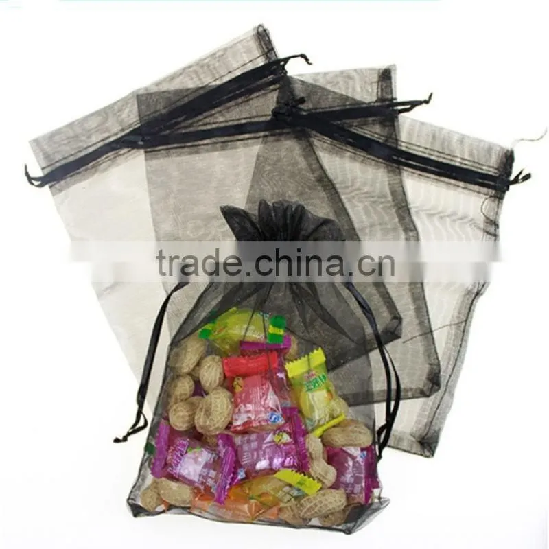 Cheap small black organic cotton drawstring bag made in china